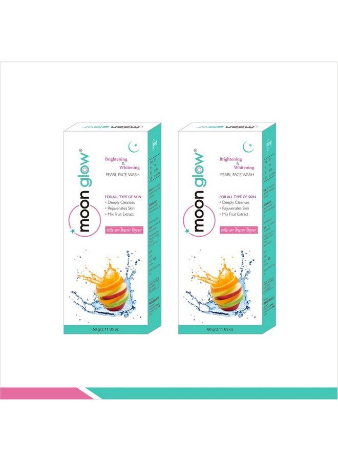 Moon Glow Pearl Face Wash For Acne Dark Circles Pimples Black Spots Stretch Marks Antiaging And Fairness Face Wash (2 X 60G). - Image 2