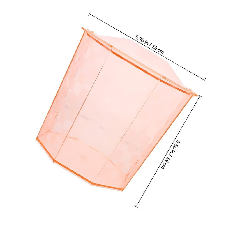 Small Desktop Office Trash Bin with Lid, Orange Mini Wastebasket for Bedroom Bedside, Compact Covered Garbage Can for Home and Workspace - Image 2