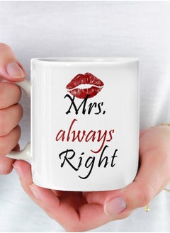 Mrs. always Right Mug Ceramic Mug for Tea and Coffee with Handle Multi Color 11Oz
