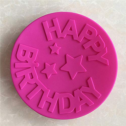 HiParty Happy Birthday Silicone Baking Mold, 9.6-Inch Cake Pan Round Circle Mold Cheese Jelly Pudding Muffin Pizza Pie Flan Tart Bread Bakeware Pastry Baking Mold (Random Color) - Image 4