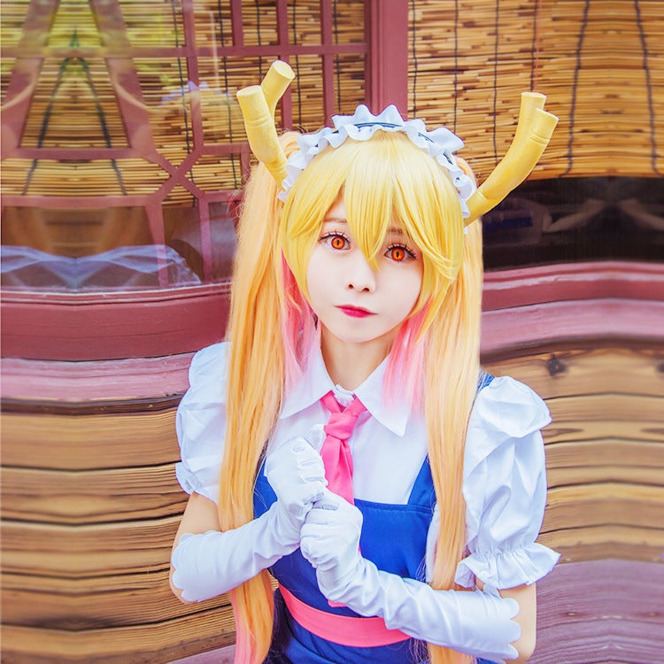 Toru Maid Dress Cosplay Outfit with Wig Headwear - Image 4