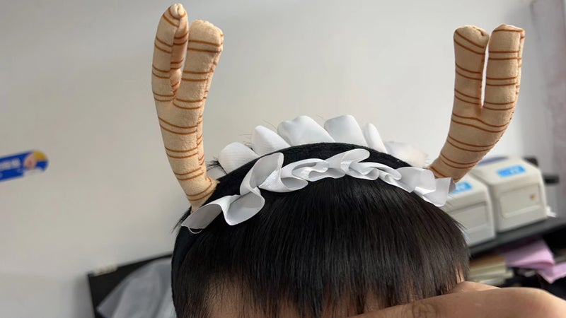 Toru Maid Dress Cosplay Outfit with Wig Headwear - Image 1