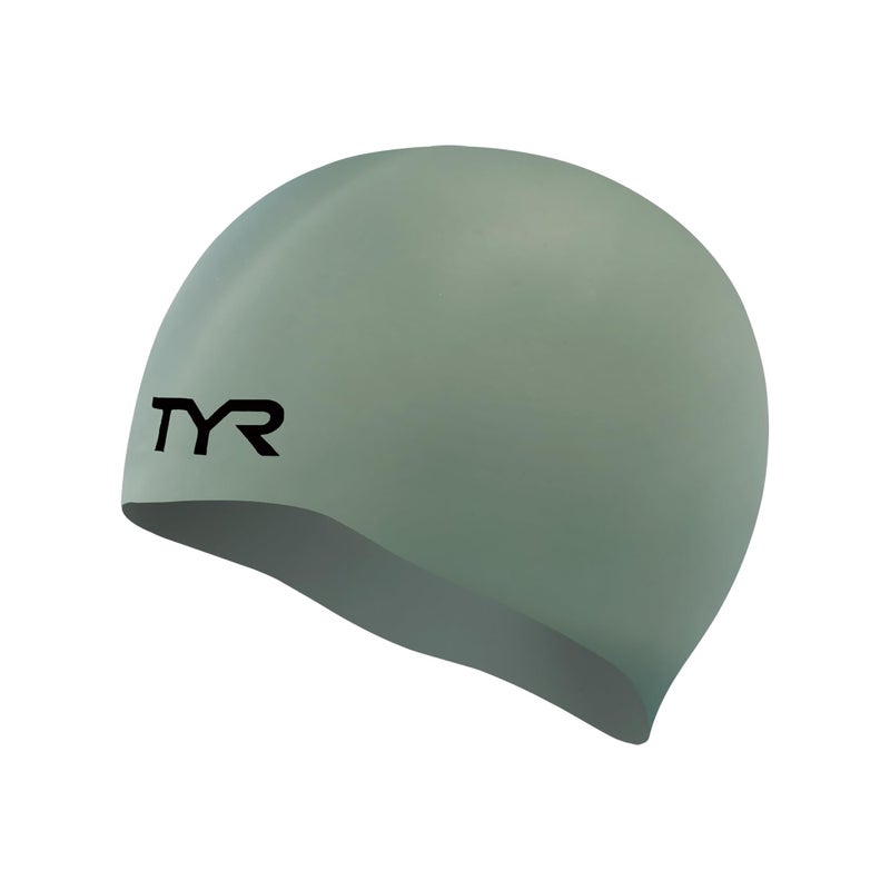 TYR Silicone Swim Cap for Men and Women WrinkleFree Durable Tear Resistant Low Drag Training Competition Cap Grey - Image 2