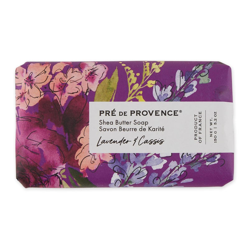 Pre de Provence Wrapped Artisanal Soap Bar Organic Shea Butter Enriched Natural French Skincare Quad Milled for a Rich Smooth Lather Lavender Cassis 150 Gram - Image 3