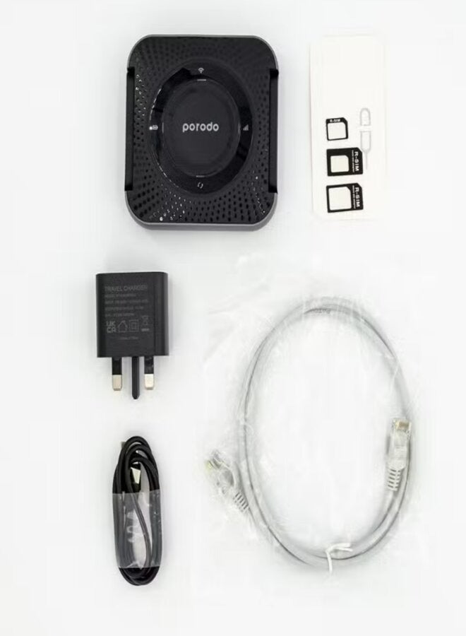 بورودو راوتر لاسلكي محمول 3G/4G، جهاز Porodo CPE MiFi المحمول - أسود/رمادي - Image 3