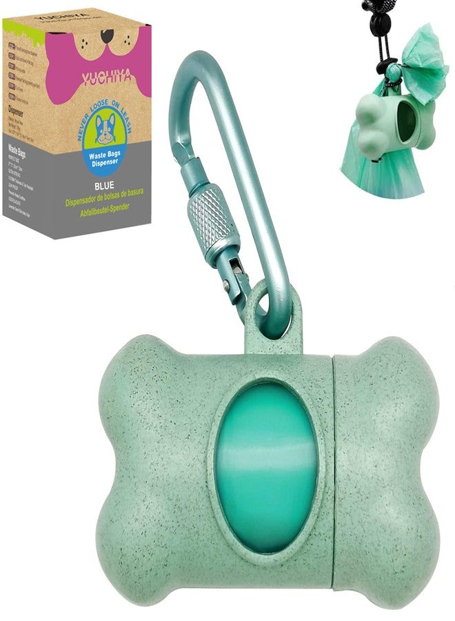 YUCHIYA Dog Poop Pickup Bags Holder Dispenser with 1 Roll Random Color Leak-proof Scented Doggy Waste Bags and Carabiner with Safety Lock Plus Hook and Loop Fastener Never Loose on Leash Lead Again (Blue) - Image 1