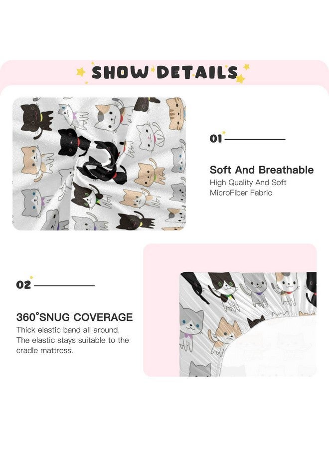 Kigai Cute Cats Crib Sheet for Boys and Girls Jersey Knit Fitted Crib Sheet Cozy Soft Breathable Baby Crib Sheet Standard Baby Sheet and Toddler Bed Sheet, 28x52 in - Image 5
