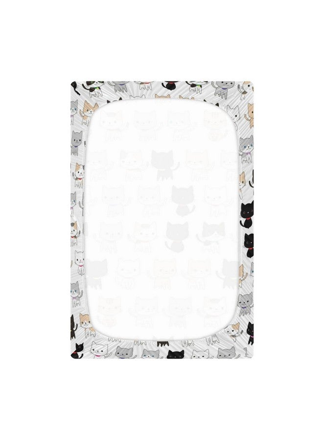 Kigai Cute Cats Crib Sheet for Boys and Girls Jersey Knit Fitted Crib Sheet Cozy Soft Breathable Baby Crib Sheet Standard Baby Sheet and Toddler Bed Sheet, 28x52 in - Image 3