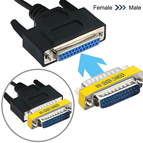 MEIRIYFA DB25 25 Pin Gender Changer D-SUB 25Pin Coupler Serial Cable Gender Changer RS232 VGA Adapter Connetor for Applications Pack of 2 (Male to Male) - Image 3