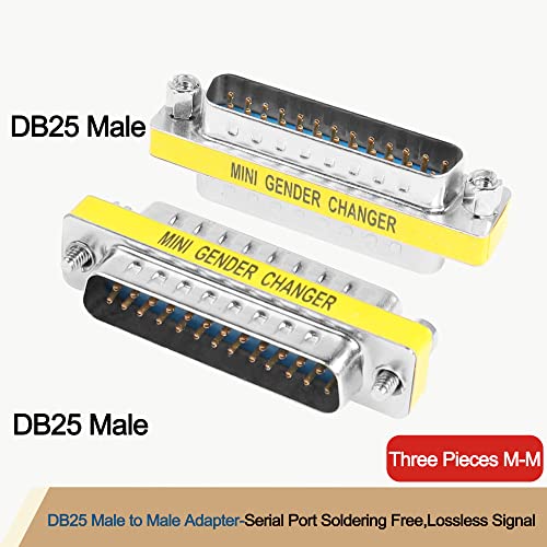 MEIRIYFA DB25 25 Pin Gender Changer D-SUB 25Pin Coupler Serial Cable Gender Changer RS232 VGA Adapter Connetor for Applications Pack of 2 (Male to Male) - Image 2