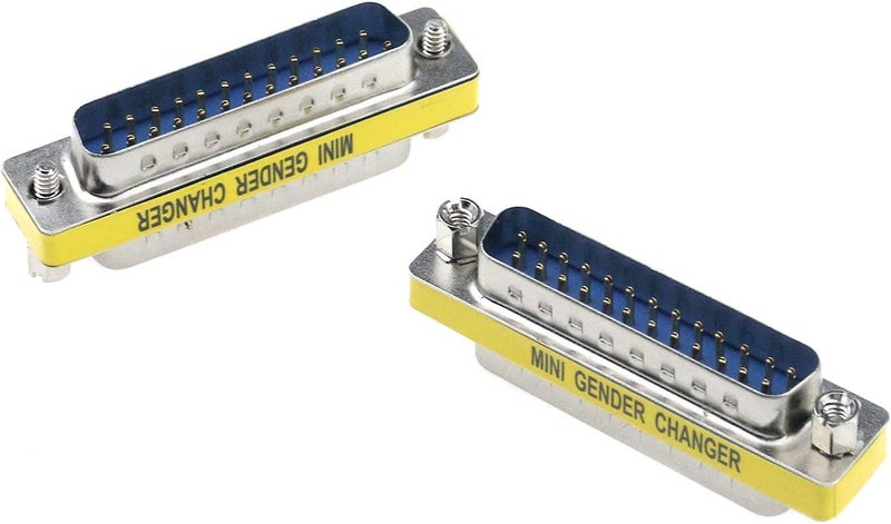 MEIRIYFA DB25 25 Pin Gender Changer D-SUB 25Pin Coupler Serial Cable Gender Changer RS232 VGA Adapter Connetor for Applications Pack of 2 (Male to Male) - Image 1