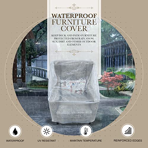 TUFFPAULIN Transparent Couch Cover Dust-Proof Plastic Sofa Cover Waterproof (H-37in x L-34in x W-41in) - 1 No. - Image 3