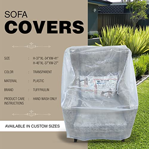 TUFFPAULIN Transparent Couch Cover Dust-Proof Plastic Sofa Cover Waterproof (H-37in x L-34in x W-41in) - 1 No. - Image 4