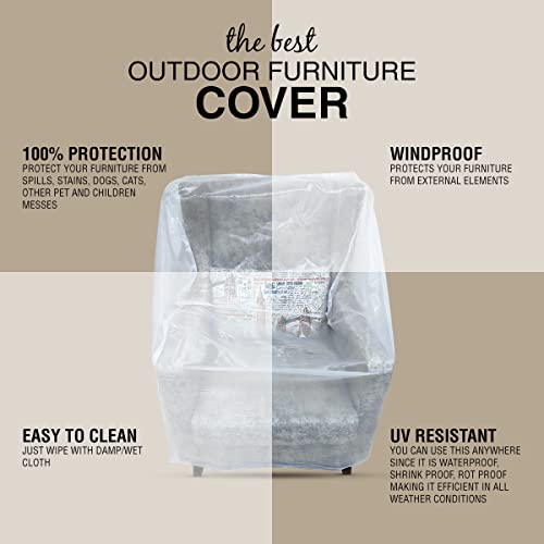 TUFFPAULIN Transparent Couch Cover Dust-Proof Plastic Sofa Cover Waterproof (H-37in x L-34in x W-41in) - 1 No. - Image 5
