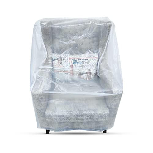 TUFFPAULIN Transparent Couch Cover Dust-Proof Plastic Sofa Cover Waterproof (H-37in x L-34in x W-41in) - 1 No. - Image 1