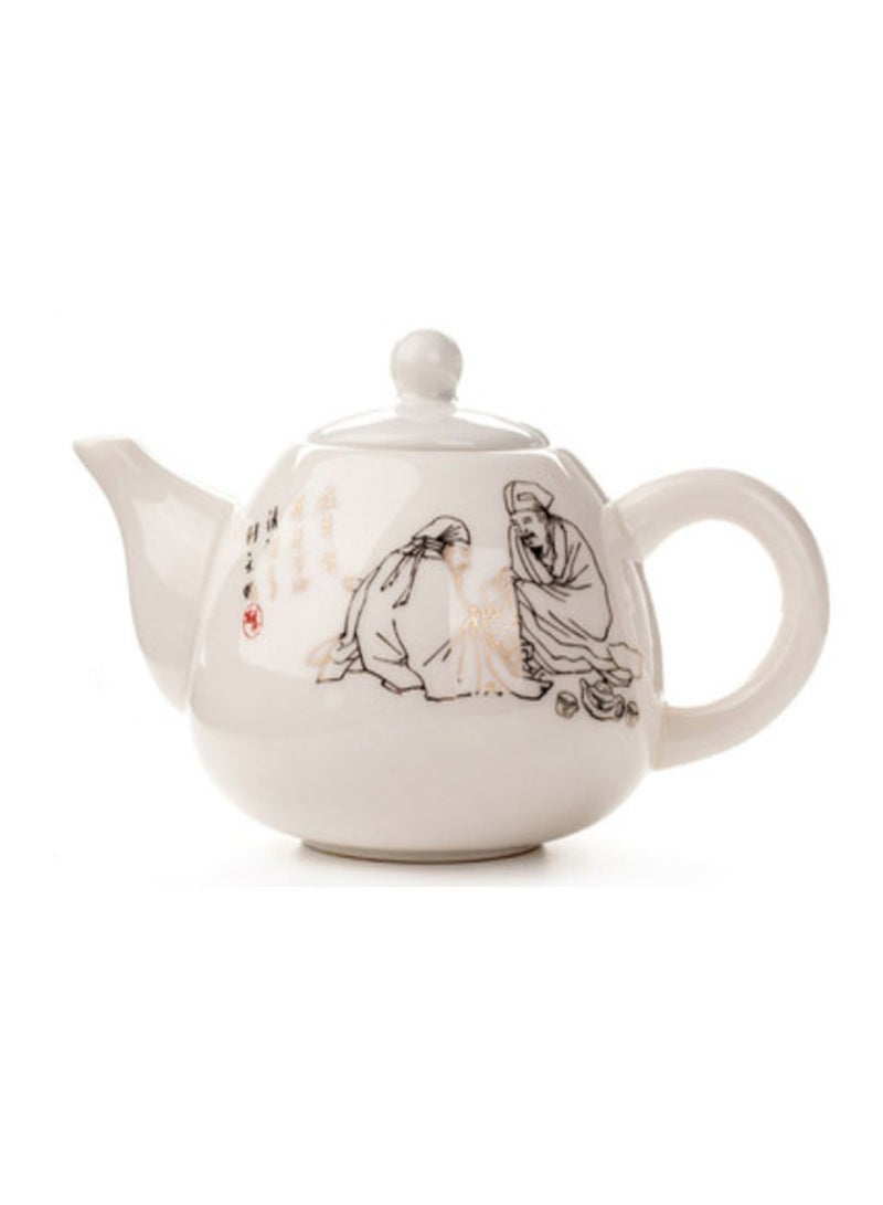 Jingke Pure Hand-made Teapots Kung Fu Teapots Household Teapots Exquisite Ceramic Tea Sets,Golden Tea Holy White Porcelain Teapot 200ml - Image 1