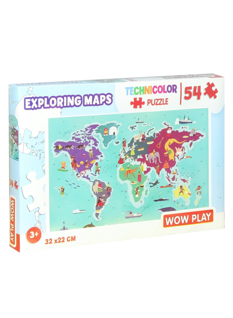 Wow play 3+ Wow Play Puzzle 54 pieces " Exploring Maps "