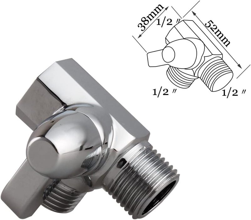 klarako Brass Shower Arm Diverter Valve, G1/2" T-Valve Adapter 3 Way Shower Diverter Valve Bathroom Attachment Universal Shower System Component Part for Hand Held Showerhead and Fixed Spray Head - Image 5