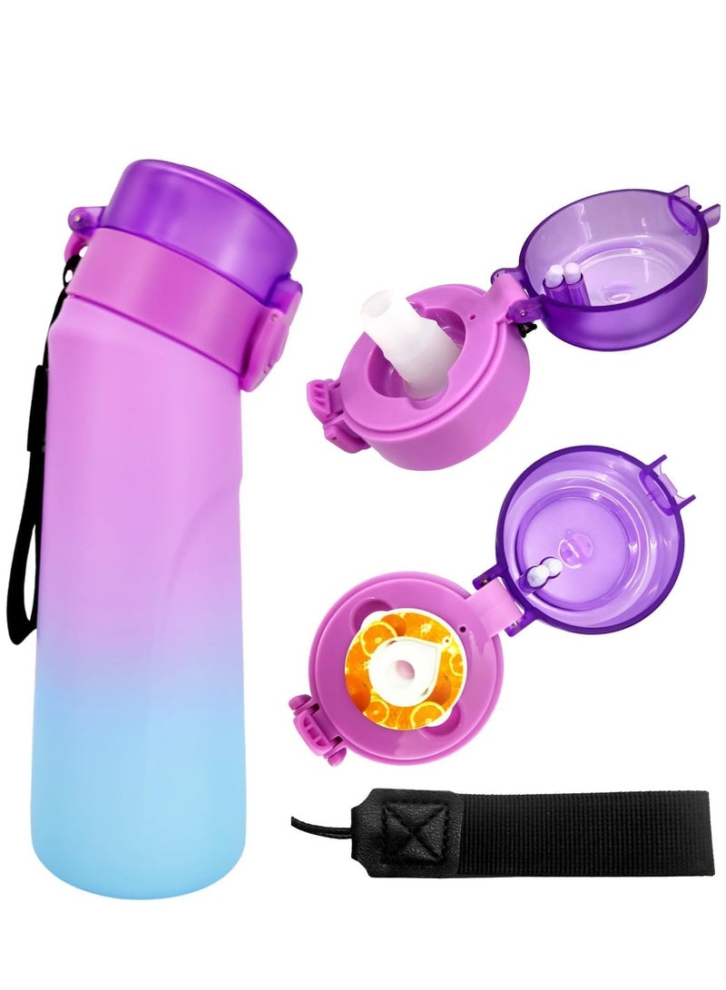 WENTCCION Fruity Scented Air Up Water Bottle with 7 Pcs 0% Sugar Flavor Pods and Cleaning Kit,BPA Free,Leak Proof Sports Water Cup with Straw,750ml Fruit Fragrance Water Bottle for Sport (Gradient) - Image 3