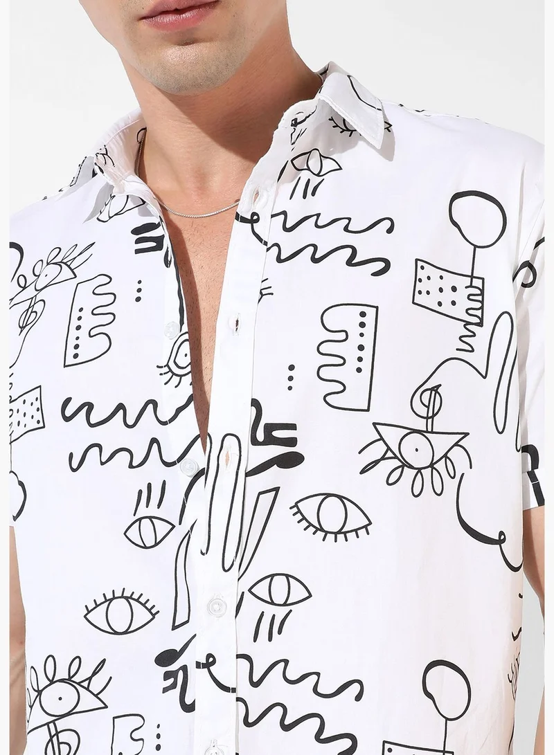 Campus Sutra Men's Printed Casual Shirt