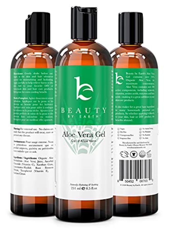 Beauty by Earth Aloe Vera Gel - Aloe Vera Plant For After Sun Lotion, Pure Aloe Vera Gel For Skin Care, Aloe Gel Is Best For Face, Hair & Soothing Skincare  - Image 1