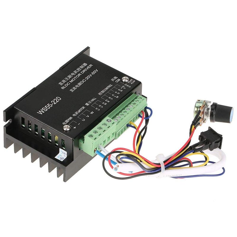 Brushless Motor Controller CNC Brushless Spindle Driver WS55-220 DC 48V 500W BLDC Motor Driver Controller DC Motor Speed Controller with Cable - Image 1
