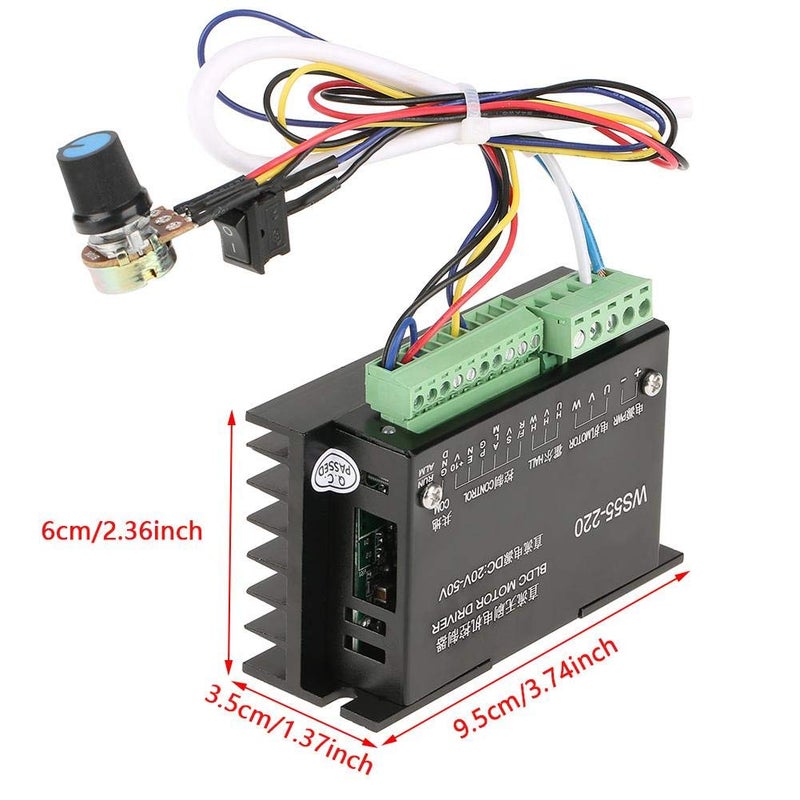 Brushless Motor Controller CNC Brushless Spindle Driver WS55-220 DC 48V 500W BLDC Motor Driver Controller DC Motor Speed Controller with Cable - Image 2