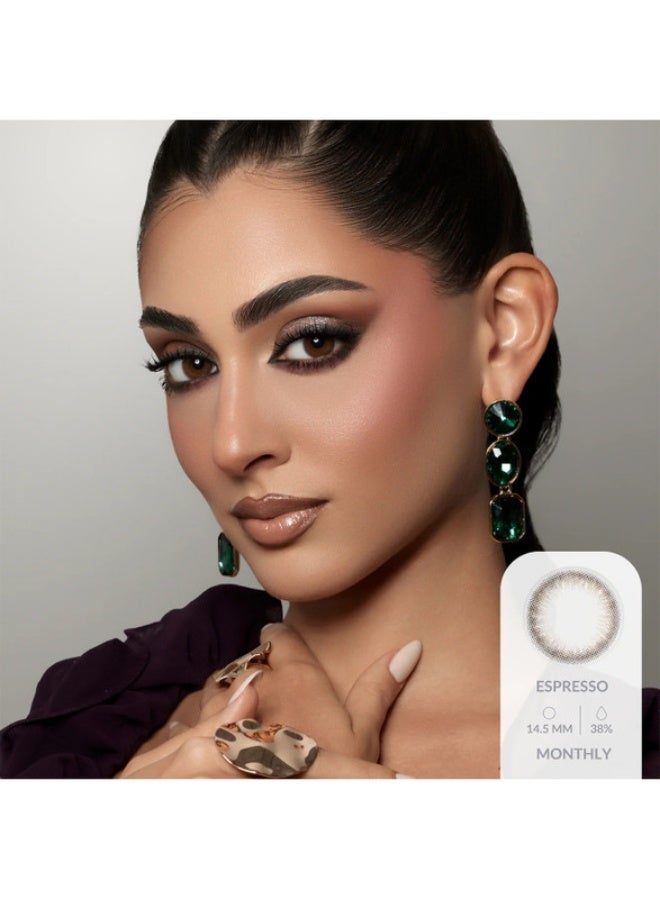 Amara Unisex Espresso Monthly Disposable Contact Lenses, Color Contact Lenses, Cosmetic Contact Lenses, Brown Contact Lenses - Image 2