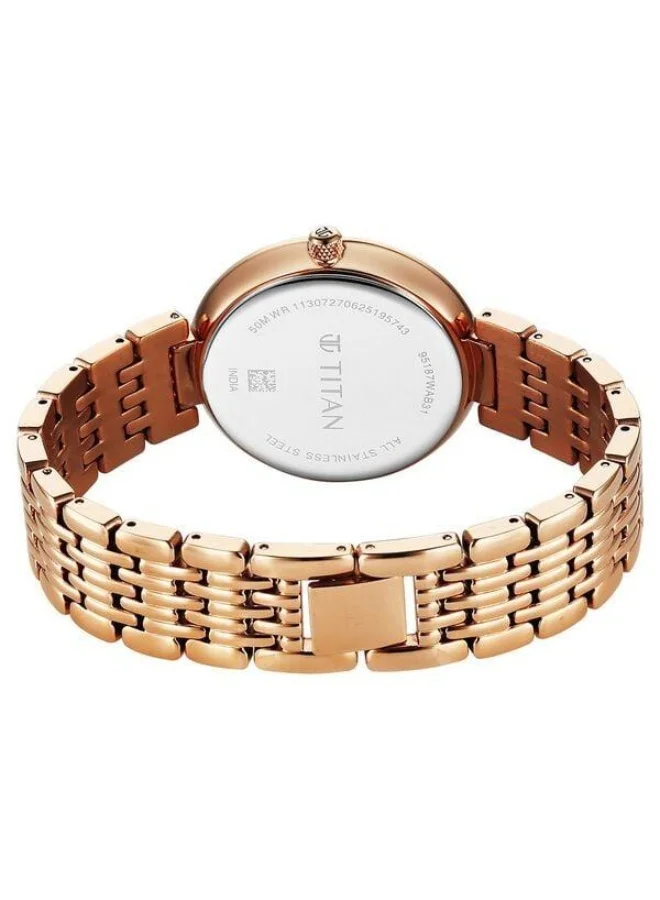 TITAN  Eternal Quartz Multifunction Pink Mother of Pearl Dial Rose Gold Metal Strap Watch for Women - 95187WM01  | Best Price UAE