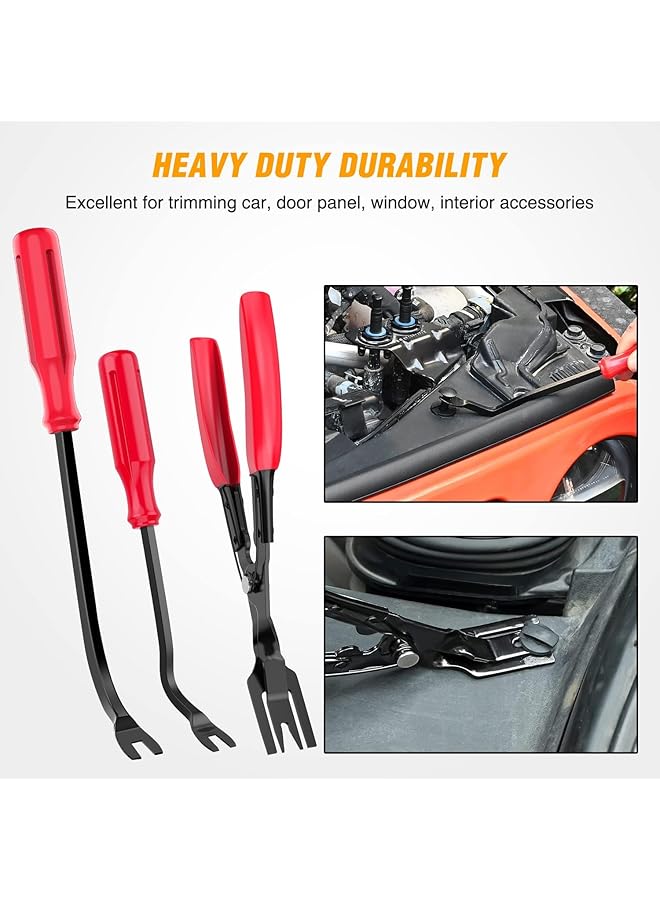 KASTWAVE 238Pcs Trim Removal Tool, Auto Push Pin Bumper Retainer Clip Set Fastener Terminal Remover Tool Adhesive Cable Clips Pry Kit Car Panel Radio Removal Auto Clip Pliers - Image 3