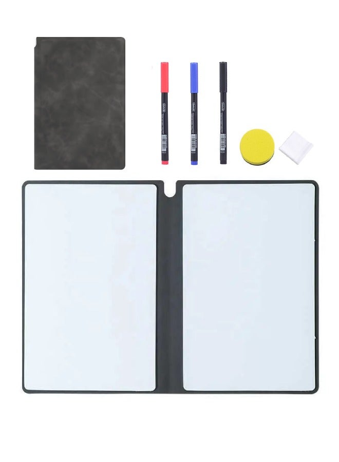 Double-sided Reusable Dry Erase Board, Portable Dry Erase Pad with Pen, Eraser and Wipe Cloth, Smooth Writing and No Residue, Suitable for Class Notes, Doodles, Calligraphy Practice - Image 1