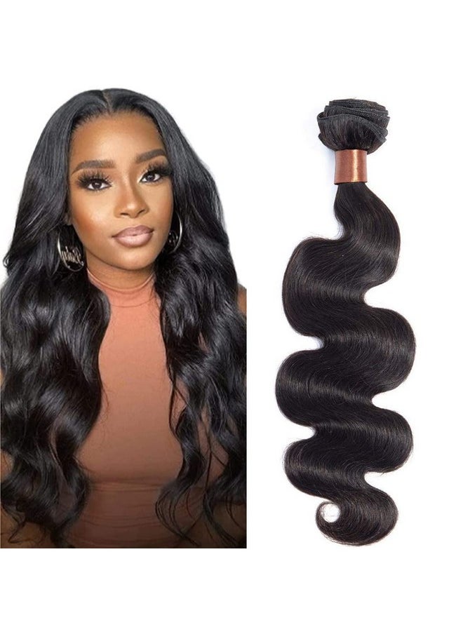 Angie Queen - Hair Body Wave Brazilian Virgin Human Hair One Bundle Weave Extension 100% Unprocessed Body Wave Hair Bundle 20Inch For Black Women Natural Black Color - Image 1