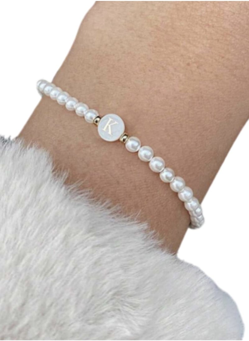 YUCCA - An Elegant Bracelet with Alphabet Printing Made of Luxurious Pearl Buttons, Suitable for Daily Wear and as a Gift to Friends - Image 1