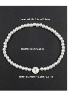 YUCCA An Elegant Bracelet with Alphabet Printing Made of Luxurious Pearl Buttons, Suitable for Daily Wear and as a Gift to Friends  - Image 4