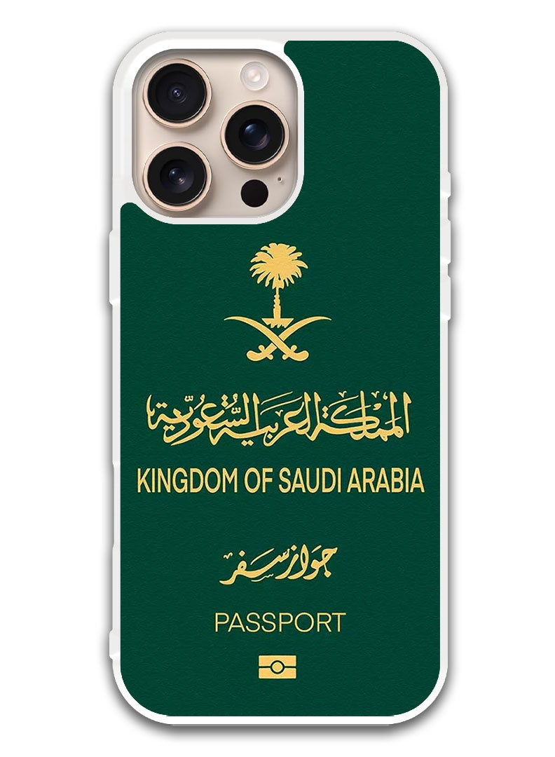 Theodor Protective Case Cover For APPLE IPHONE 16 Pro Ksa Passport  (White Bumper) - Image 1