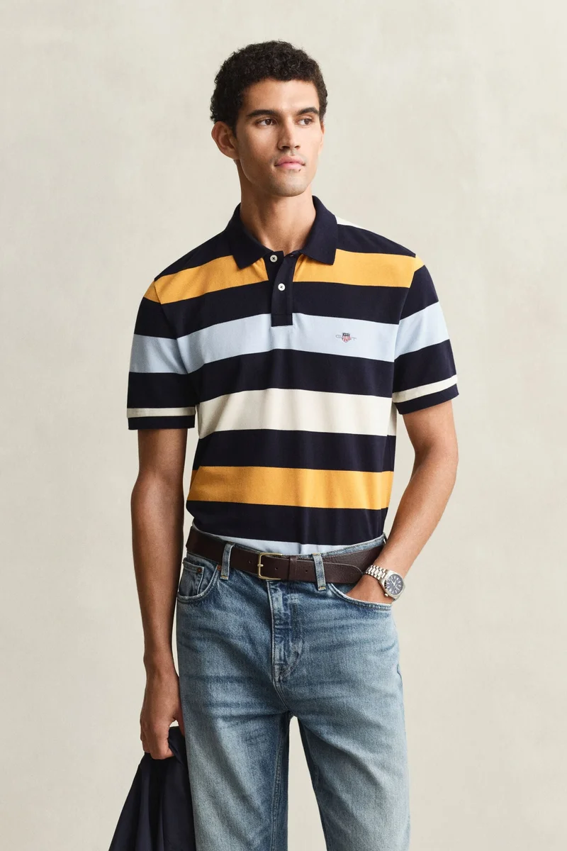GANT  Striped Short Sleeve Polo Shirt for Men | Best Price UAE
