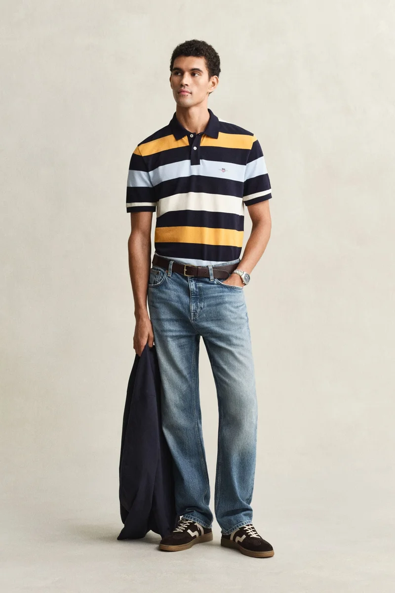 GANT  Striped Short Sleeve Polo Shirt for Men | Best Price UAE
