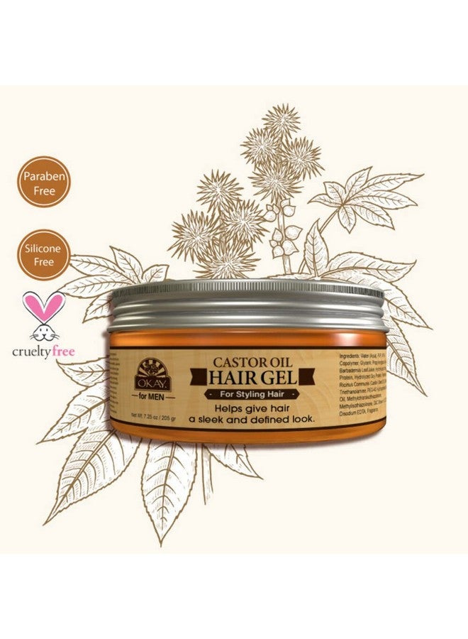 OKAY Men'S Castor Oil Hair Gel For All Hair Types & Textures For Styling Hair And Beard Style Hydrate & Nourish Paraben & Silicone Free - Image 2