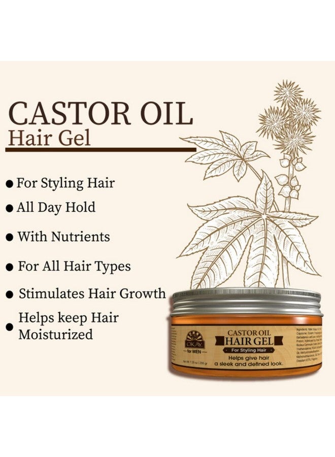 OKAY Men'S Castor Oil Hair Gel For All Hair Types & Textures For Styling Hair And Beard Style Hydrate & Nourish Paraben & Silicone Free - Image 3