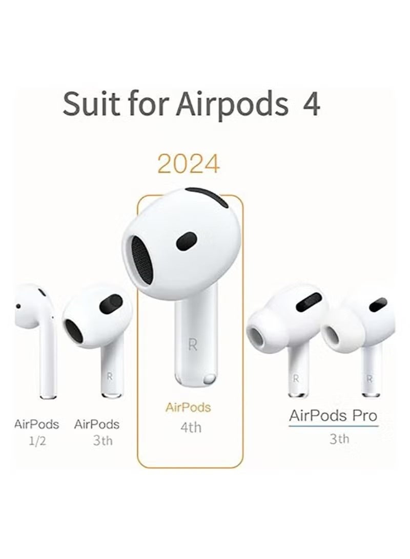 3 Pairs Cover for AirPods 4 Anti Scratches Add Grip Sport Ear Tips Compatible with AirPods 4th Generation (White，Black and Clear) - Image 2