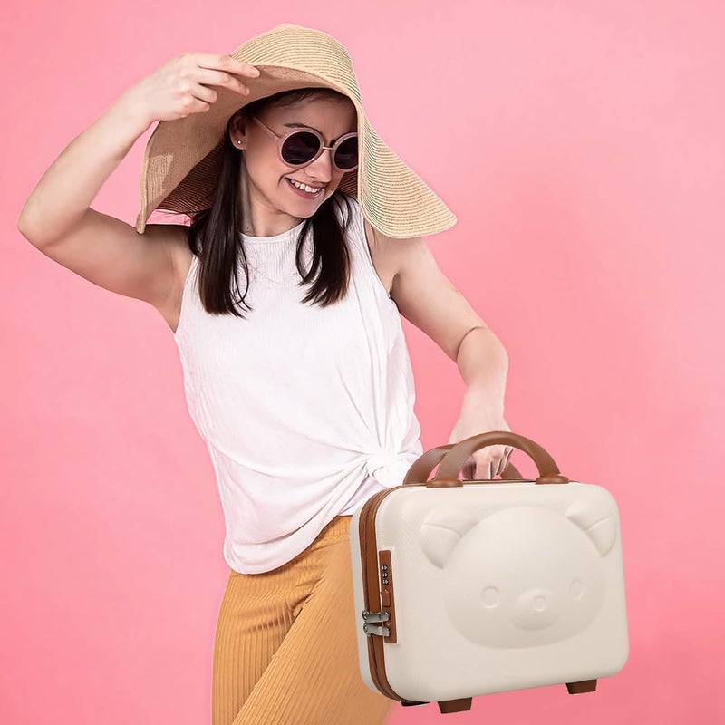 CLEGERZ Mini Suitcase Hard Makeup Case Hand Luggage PressureProof ABS Carrying Elastic Band Small Hard Shell Cosmetic Case for Travel Camping Women Girl Bag Style03 - Image 5