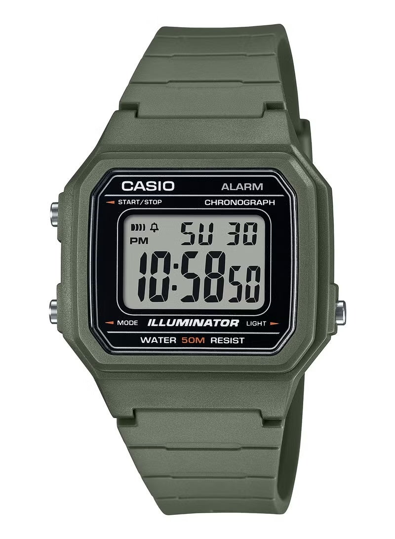 Casio Chronograph Digital Resin Band Watch W-217H-3AVDF - Image 1