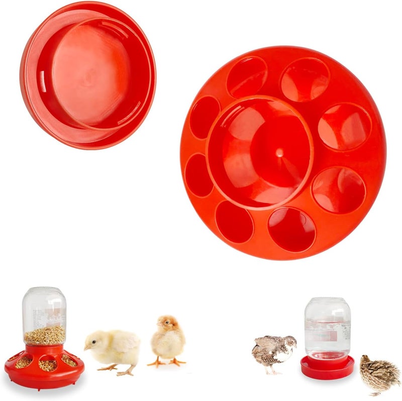Bonchoice No Drown Water and Feeder Base, Screw-On Quail Waterer Base Quail & Chick Compatible with 1 Quart Threaded Neck Bottle for Brooding （Bottle not Included） - Image 1