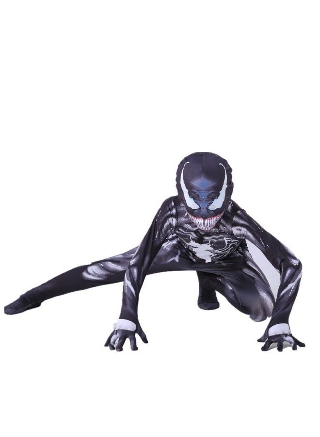 Venom tights role-playing clothes children's Venom cosplay costumes black and white venom jumpsuit - Image 3