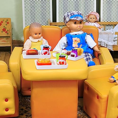 Civaner 38 Pcs Miniature Food Toy Miniature Doll House Accessories Miniatures Play Sets Small Doll Food Dollhouse Foods, Hamburger Fries Soda Milk Juice Fast Foods Set for Pretend Kitchen(Cute Style) - Image 4