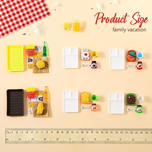 Civaner 38 Pcs Miniature Food Toy Miniature Doll House Accessories Miniatures Play Sets Small Doll Food Dollhouse Foods, Hamburger Fries Soda Milk Juice Fast Foods Set for Pretend Kitchen(Cute Style) - Image 2