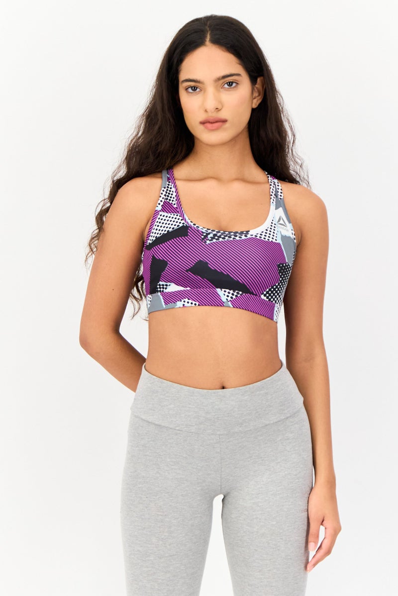 Reebok حمالة صدر رياضية غير مبطنة للنساء، متعددة الألوان - Image 1