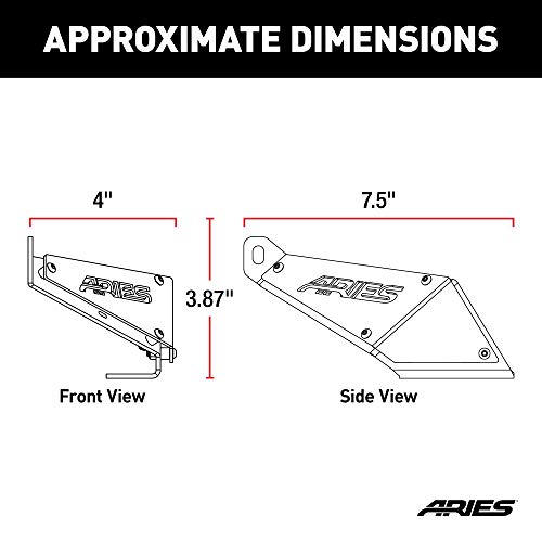 ARIES 15912 Jeep Wrangler JK Hood Light Brackets, LEDs Sold Separately , Black - Image 2