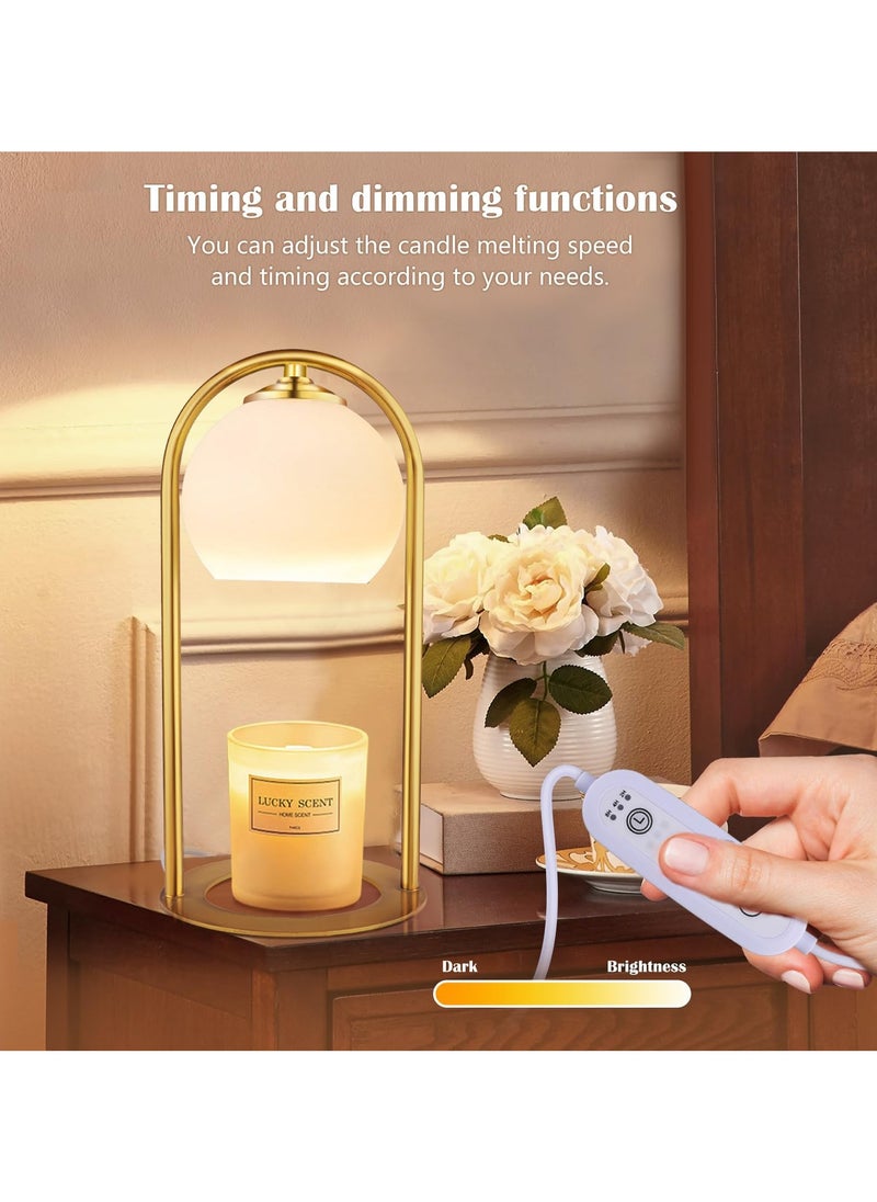 Candle Warmer Lamp, Electric Candle Lampwarmer, Adjustable Height With Timer & Dimmer, For Small And Large Jar Candles, For Table Top Decor