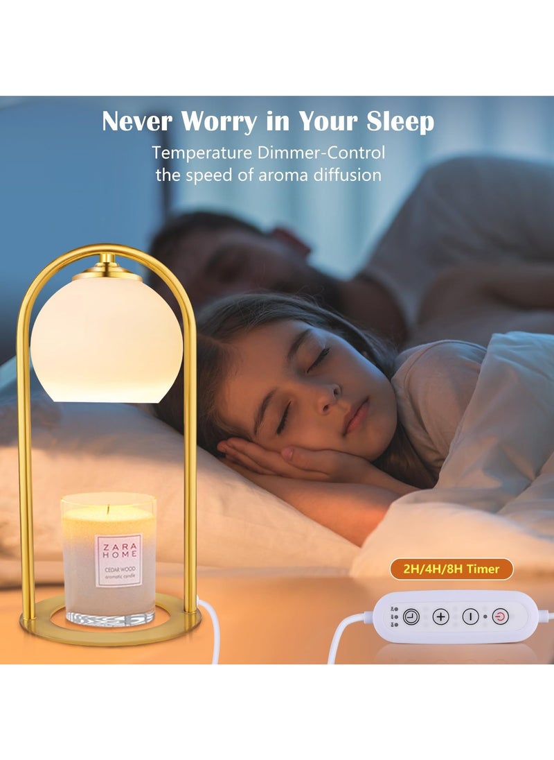 Candle Warmer Lamp, Electric Candle Lampwarmer, Adjustable Height With Timer & Dimmer, For Small And Large Jar Candles, For Table Top Decor